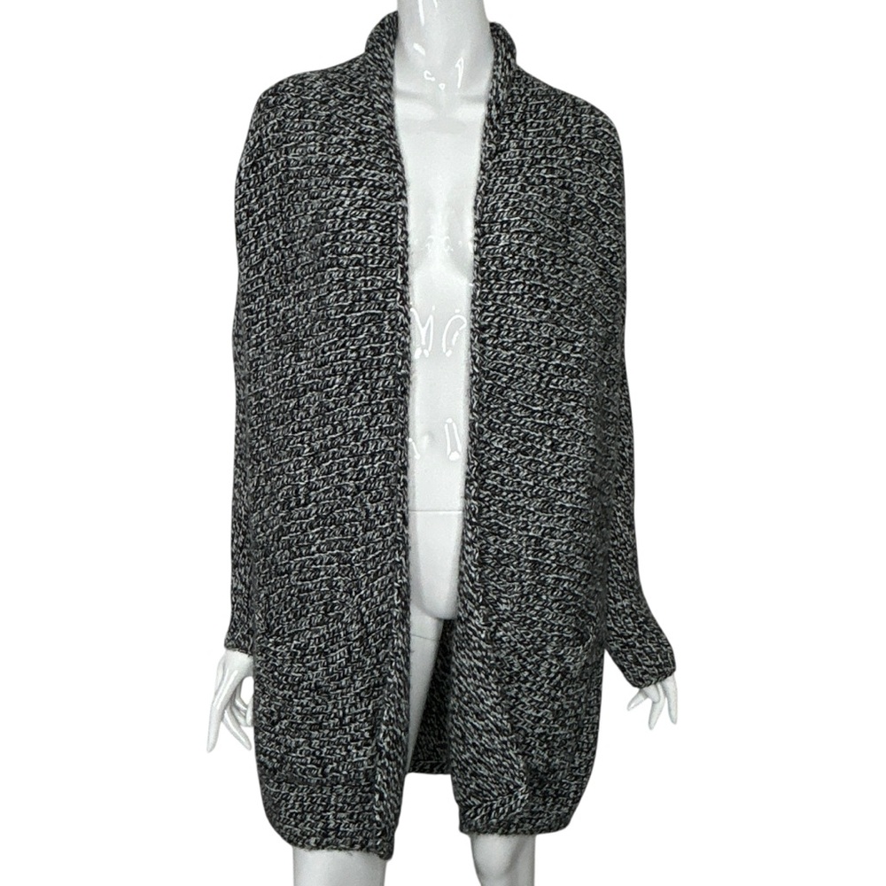 Gap Cardigan Sweater Women's Small Gray White Wool Blend Open Long
